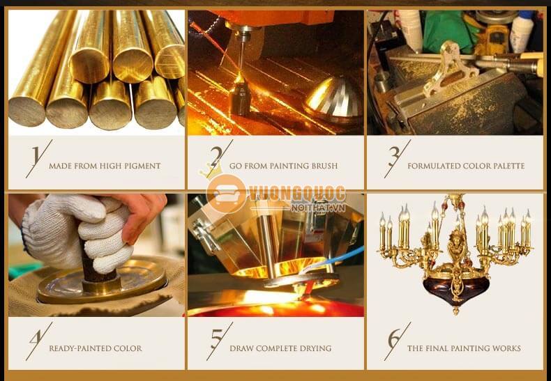 Đèn chùm đồng nhập khẩu nghệ thuật abr184-3